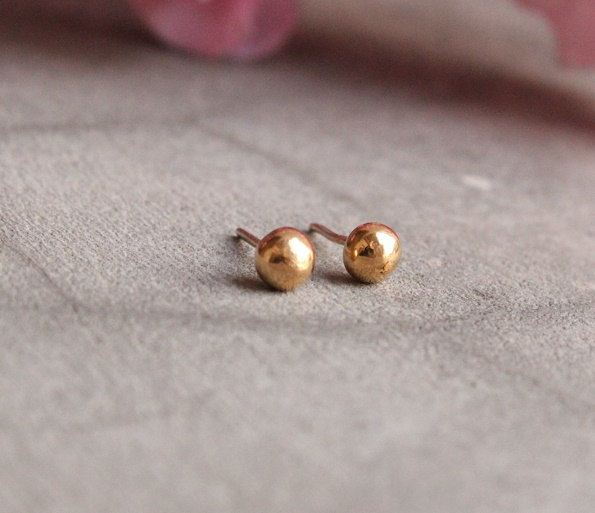 14K Yellow Gold Small Ball Stud Earrings - 100% Exclusive