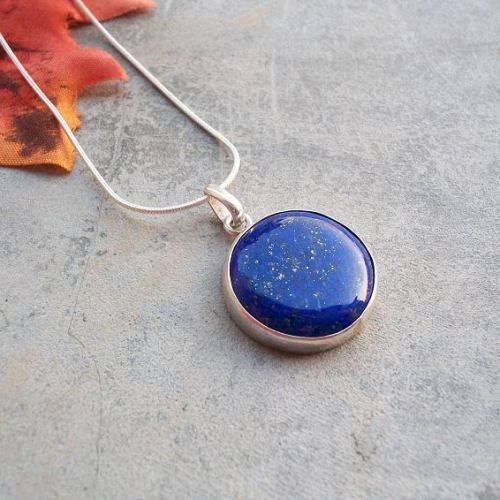 necklace with blue pendant