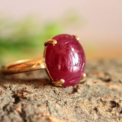 Buy Natural star ruby ring, 18k yellow gold ruby engagement ring gift