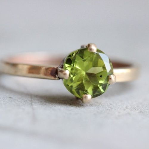 Buy 18K Gold Peridot ring, Birthday gift, Engagement ring online at ...
