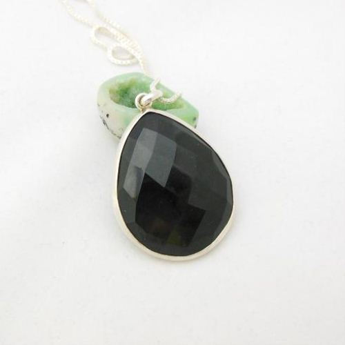 Buy Black pendant, Black onyx pendant, Tear drop silver pendant online ...