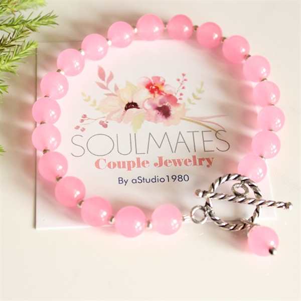 Buy Couples bracelet - 2 rose quartz - girlfriend gifts for her online ...