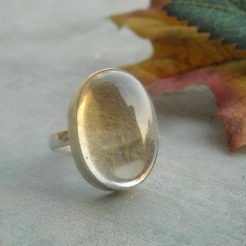 Golden rutilated hot sale quartz ring