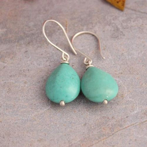 Raw on sale turquoise earrings