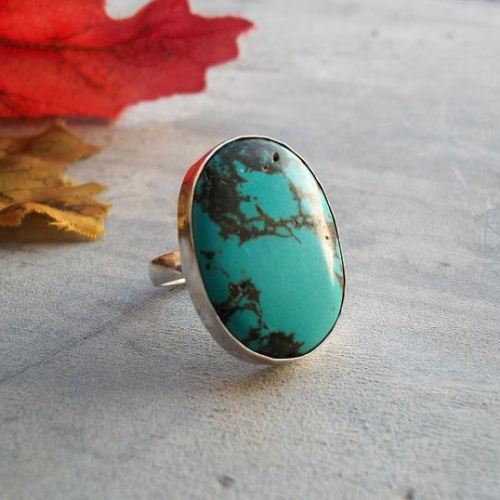 Turquoise Statement Ring - Size 10 - The Jewelry Shop