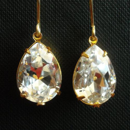 Buy Swarovski Crystal earrings,Bridal earrings, gold bridal earrings ...
